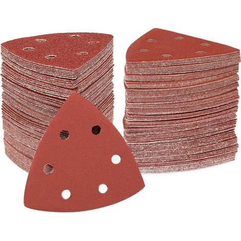 Triangle de Poncage 70 Triangles Abrasifs Auto-agrippants 150 Grit, Lot de 6, pour Ponceuse Triangulaire (1/5)