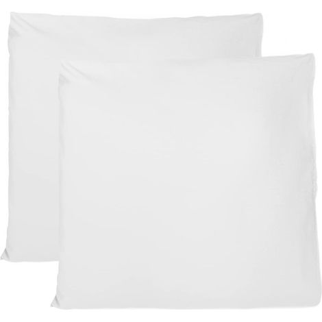 Taie Oreiller 100% Coton 65x65 CM Lot De 2, Taie d'oreiller Rectangulaire 100% Puro Coton avec Fermeture - Blanc (1/5)