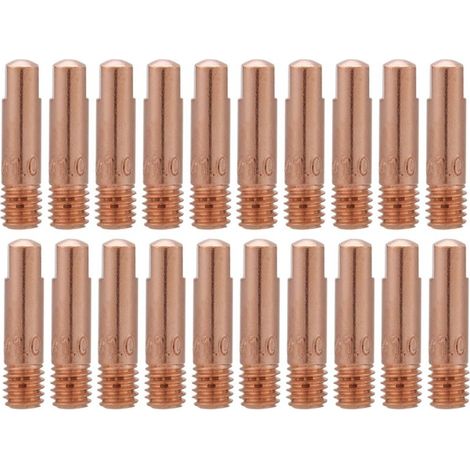 Set di 20 punte di contatto in rame per torcia di saldatura MIG/MAG 15AK (1,0 mm)