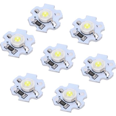 25 pièces de puces LED 5V 200LM 1W haute puissance pour éclairage DIY blanc froid 10000K (1/5)
