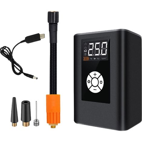 Mini-Reifenfüller 120 PS, tragbarer Luftkompressor mit LCD-Display, elektrische Fahrradpumpe mit 4000 mAh Akku