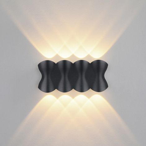 1 Pièce Applique Murale Extérieur, Applique Murale Étanche IP65 6W Blanc Chaud 3000K pour Terrasse Jardin Cour Balcon(noir) Oi-FRIS (1/5)