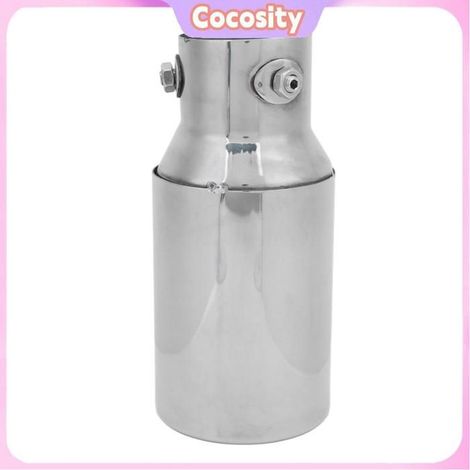 Cocosity tuyau d'échappement de voiture Embout d'échappement de voiture 60x89mm, en acier inoxydable, argent, poli, auto outil (1/5)