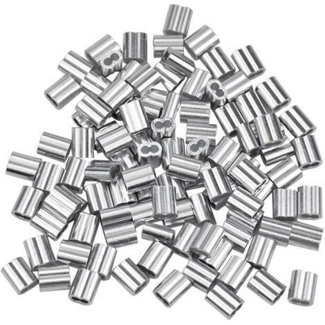 Lot de 100 manchons en aluminium pour câbles métalliques 2 mm – Fixation durable – Applications variées pour cordes et câbles