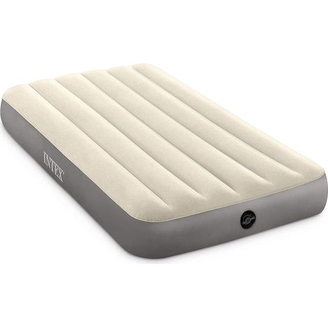 Intex 64101 - Materasso Gonfiabile Singolo Dura-Beam Single-High, PVC, Crema, 99x191x25 cm