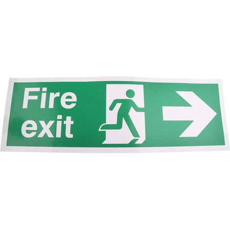 Panneau issue de secours RS PRO "Fire Exit", PET Etiquette ( Prix pour 1 ) (1/2)
