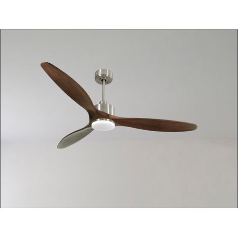 Modulo Latino III - Super destratificateur et ventilateur DC 166 cm chrome pales bois sombre idéal 30 à 60 m² (1/5)