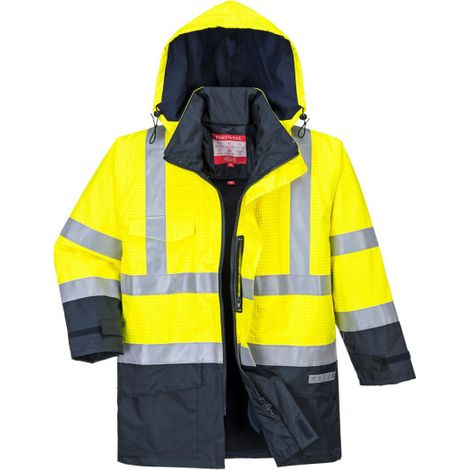Chaqueta de alta visibilidad multi-protección Bizflame Rain - Amarillo Marino - Talla XS (1/2)