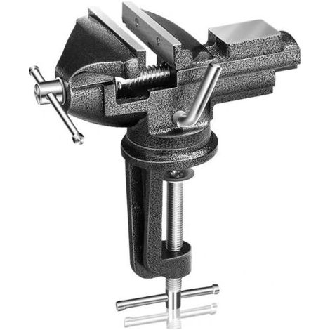 Étau de table 80 mm, base pivotante à 360°, étau portable, étau d'établi, étau robuste en fonte pour établi, travail du bois, perçage, travail du métal (1/5)