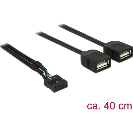 Kabel usb pinheader buchse  usb-a 2 x buchse 40 cm delock