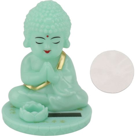 Statuette Bouddha Solaire avec Tête Oscillante Lumineuse - Décoration de Table ou Tableau de Bord - Idée Cadeau Nouvel An Chinois (1/5)