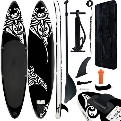 Teenpull – SUP-Board-Set Aufblasbar 305x76x15 cm Schwarz (1/5)