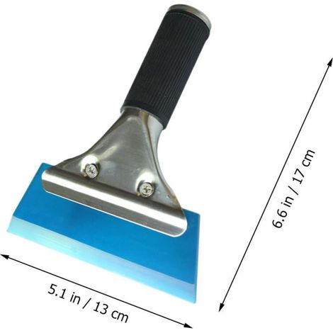 Set di 2 raschietti per pellicole auto, raschietto per parabrezza in gomma resistente, raschietto per neve flessibile con manico in acciaio inossidabile, kit di colori casuali (1/4)