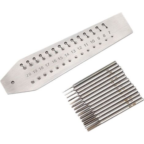 Gewindebohrer- und Schneideisen-Set für Schmuck- und Uhrenreparatur, 0,7 mm - 2 mm, 14 Stück