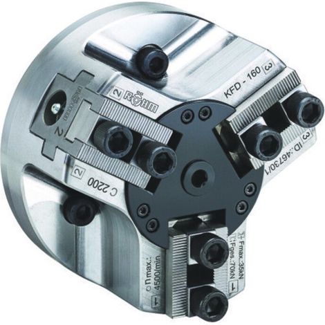 Röhm Kraftspannfutter KFD 200, 3-Backen, gewichtserleichert, Zylindrische Zentrieraufnahme - 046744 (1/5)
