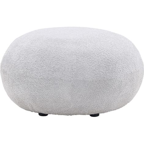 Pouf Rond Bouclette "Bologna" 74cm Gris Clair (1/5)