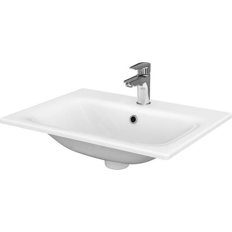 Cersanit Moduo - Lavabo de meuble 60x45 cm, avec trop-plein, trou pour robinetterie, blanc K116-043 (1/3)