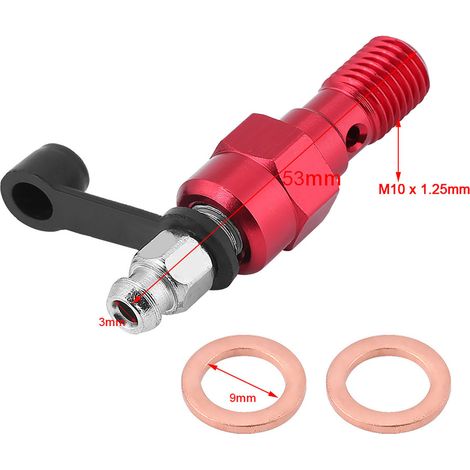 M10x1.25mm Vis de purge d'étrier de frein de moto, boulon banjo de maître-cylindre, capuchon anti-poussière rouge (1/5)