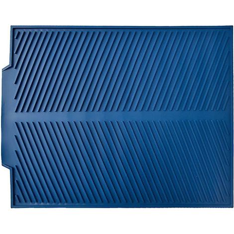 Tapis d'égouttage en plastique bleu pour fond d'évier, 43 x 33,5 cm (1/5)