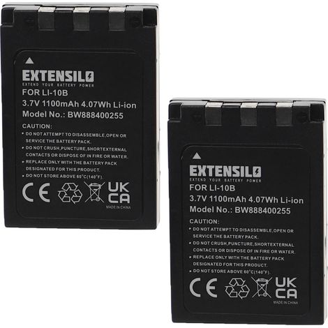 EXTENSILO 2x Akku kompatibel mit Olympus Camedia D-590 Zoom, X-500, X-1, X-2, X-3 Kamera (1100 mAh, 3,7 V, Li-Ion) (1/3)