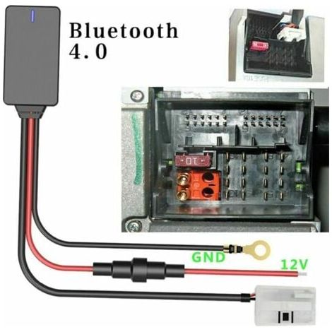 Convient à l'adaptateur Bluetooth Volkswagen RCD310RCD510 (interface principale à 12 broches).(Pas d'origine)