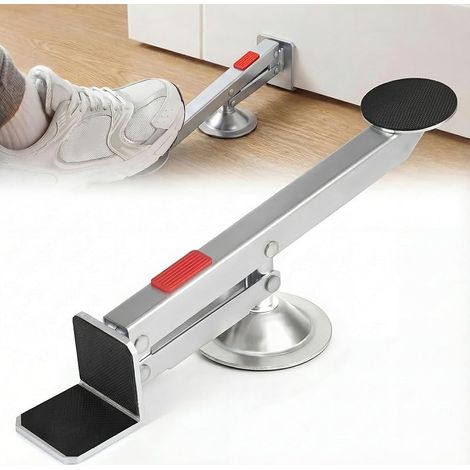 Lève-porte pour porte de chambre : élévateur de porte robuste en acier avec capacité de charge de 100 kg, rotation à 360 ° pour montage en bois et portes intérieures sur chantier, atelier