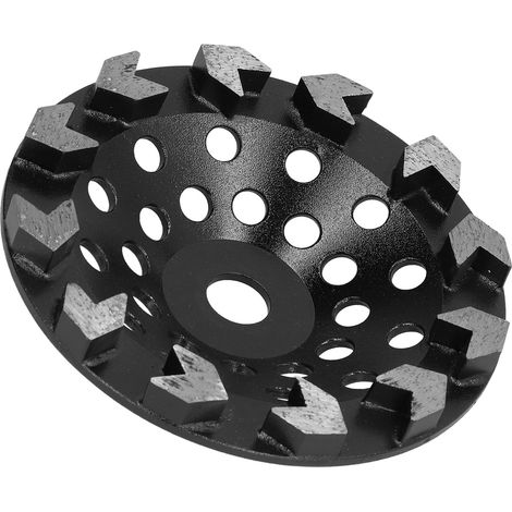 Diamantschleifscheibe, Topf, 10 Zähne, schwarz, 180 mm, zum Schleifen von Beton, Stein und Zement (1/5)