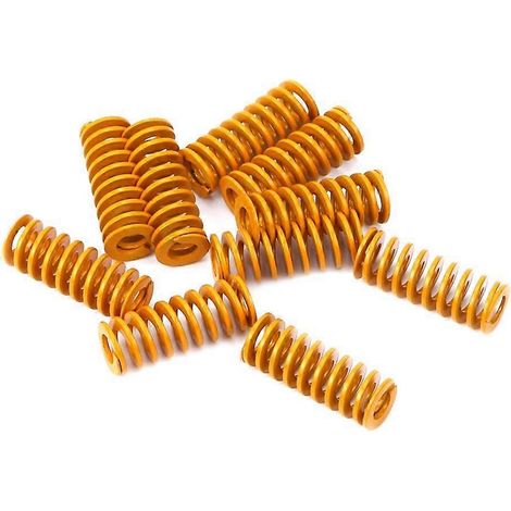 Muelle de nivelación de cama caliente para impresora 3D, 8x20 mm, compresión, color amarillo, para cama Creality Ender 2 3 Pro CR-10S PRO (10 unidades) (1/5)