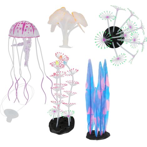 Décoration pour aquarium : méduse/corail lumineux en silicone simulant un corail. (1/5)