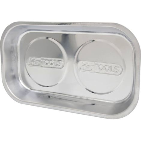 KS Tools 800.0151 Vassoio Magnetico in Acciaio Inossidabile, 2 Magneti, 140 X 240 mm
