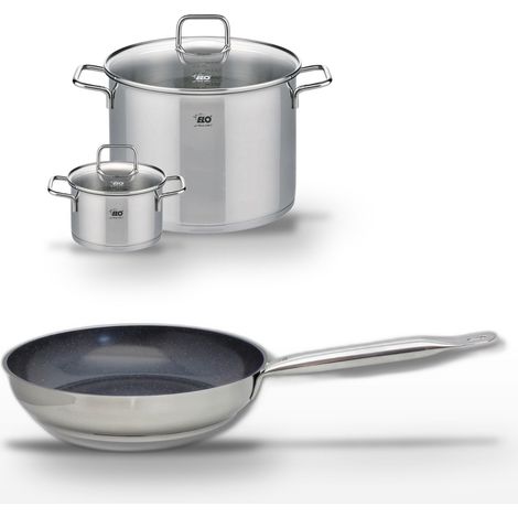 Lot Poêle 24cm et 2 Faitouts 16/26cm Elo Profi Therm Platinum (1/5)