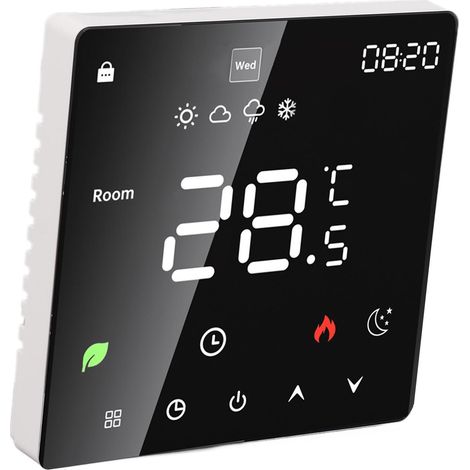 Thermostat numérique 3A avec écran LCD tactile programmable pour chaudière hydraulique, AC 90V-240V, sans WiFi (1/5)