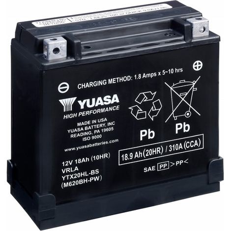 Batterie moto YUASA YTX20HL-BS-PW 12V 18.9AH 310A