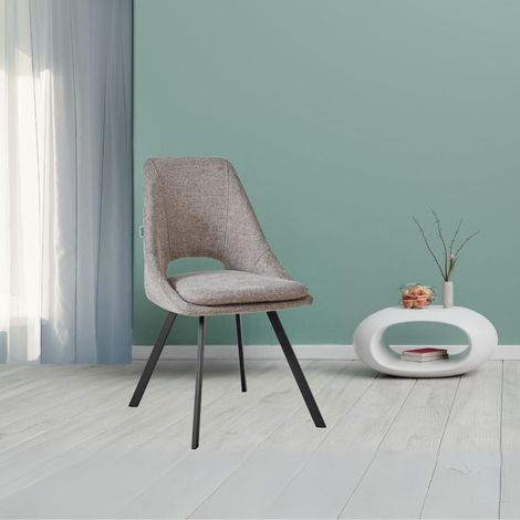Blauss gepolsterte Sessel in taupe Stoff