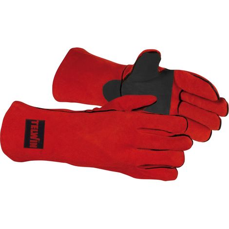TELWIN 804337 Montana Plus Guanti Protettivi Rinforzati Professionali Per Saldatura, DPI per la Protezione di Mani e Avambracci in Crosta Bovina di Alta Qualità, Tipo A, Taglia 10 (1/2)