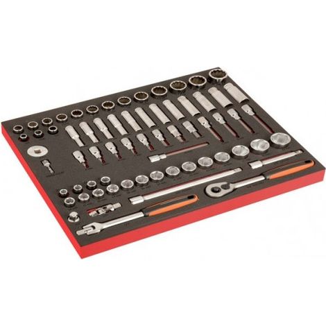 BAHCO - module Fit&Go 3/3 marquage laser, douilles standard et longues 1/2" - 67 Pcs