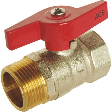 Male/Female 3/8" Ball Valve, Brass Body CW617N, Butterfly Handle, Plumbing & Heating (1/5)