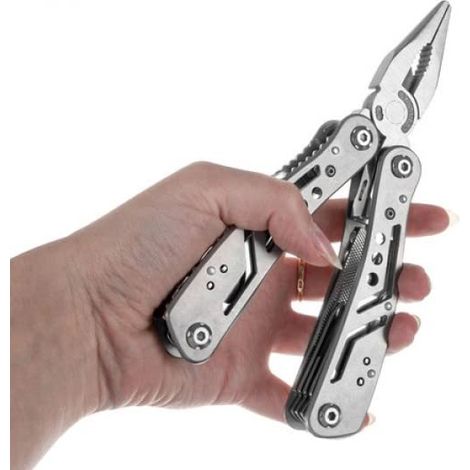 Pince Multifonction 24 en1 Outil Multifonction Avec 11 Embouts Tête de Tournevis Pince Couteau Ouvre Bouteille Tournevis Ouvre boîte Cutter Activité plein air Randonnée (1/5)