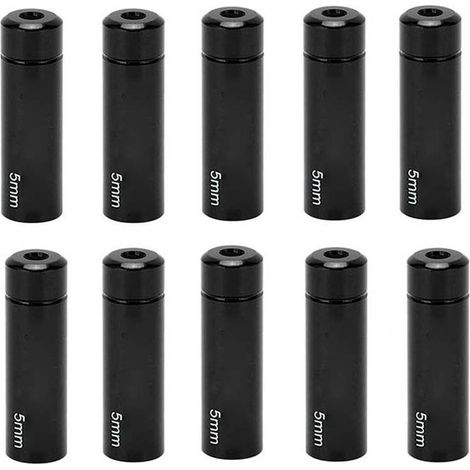 10 embouts de câble de frein de vélo 5mm en alliage d'aluminium, noir, pour VTT et vélo de route RISK (1/5)