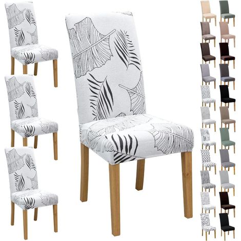 Stuhlbezüge 4/6 Stück, Jacquard, weich, elastisch, für Esszimmer, Küche, Büro (1/5)