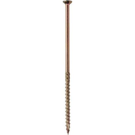 Tornillos para madera de cabeza avellanada 6x150 cincados bicromatados - Caja de 100 (1/4)