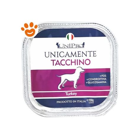 Unipro Dog Unicamente Adult Tacchino - Vaschetta 150 Gr - Cibo Umido Cani