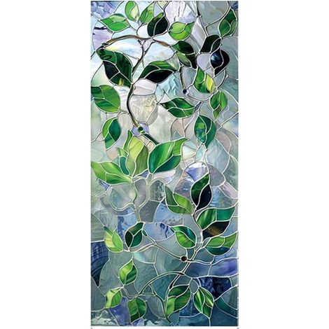Lámina adhesiva para ventanas con diseño de vidrieras de 39,4 × 17,7 pulgadas，vinilo decorativo para privacidad en sala de estar (1/5)