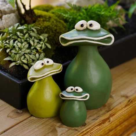 Lot de 3 figurines de grenouilles en résine, amusantes et originales. (1/5)