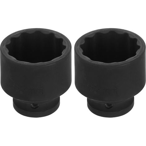 2pcs Douille Choc 1/2" x 32mm 1/2" Points Métrique CR-V Acier (1/5)