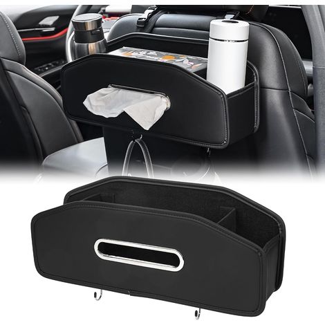 JSSEVN - Car backseat organizer with 2 cup holders, hanging headrest storage box with hooks (1/5)