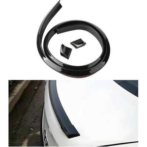 Spoiler De Coffre Arrière Voiture, Autocollant Lèvre D'aile Universel, Caoutchouc Doux Voiture Arrière Toit Tronc Spoiler Aile Lèvre Autocollant Garde, Accessoires Voiture(Noir)