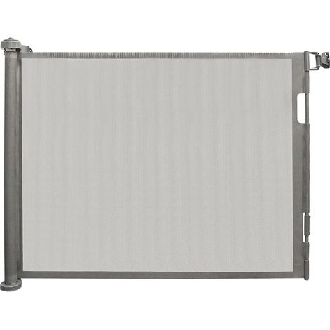 Portail rétractable, largeur ajustable, sûr pour les escaliers et les couloirs, Gris 150cm (1/2)