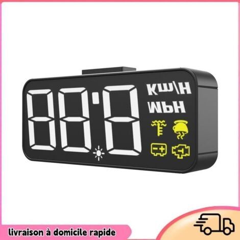 grande horloge murale numérique horloge de bureau LED Réveil numérique grand écran LED horloge murale de Bleu (1/4)