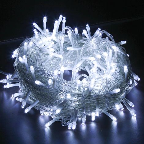 Wolketon 30M 300 LED Lichterkette 8 Lichtmodi Wasserdicht Party Garten Strom Beleuchtung Innen Außen Weihnachten Hochzeit Deko Kaltweiß